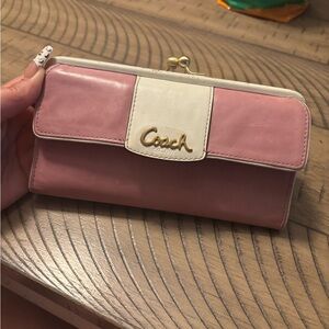 Coach Two-Tone Pink and Cream Wallet